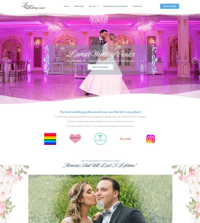 Lamar Wedding Center Website Design by Computuners