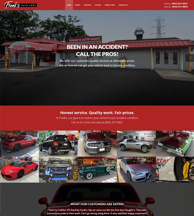 Frank's Auto Body Website Design by Computuners
