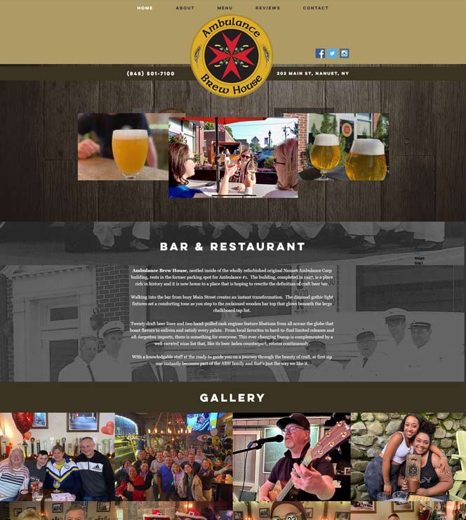 Ambulance Brew House Website Design by Computuners