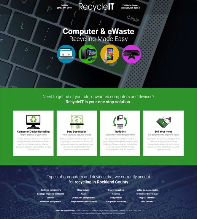 RecycleIT Website Design by Computuners