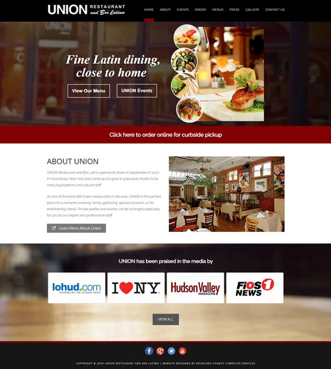 UNION Restaurant Website Design by Computuners