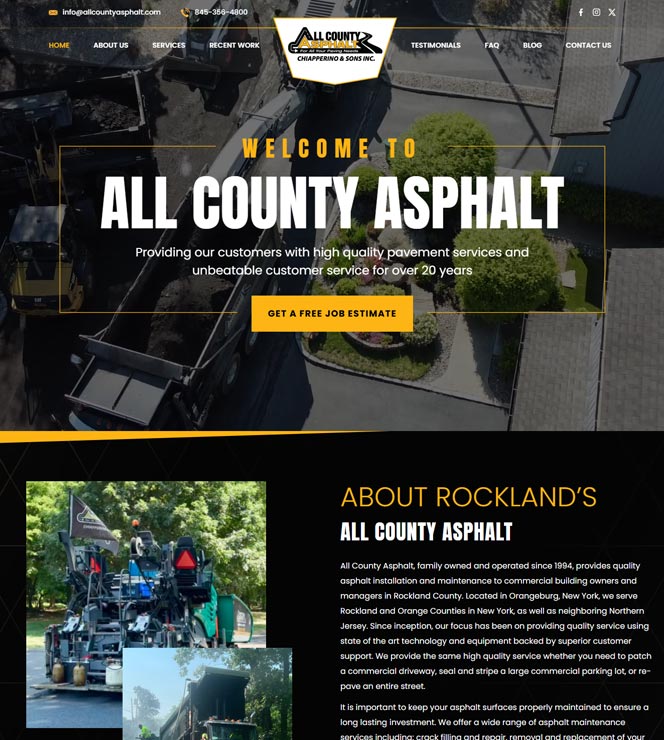 All County Asphalt Website Design by Computuners