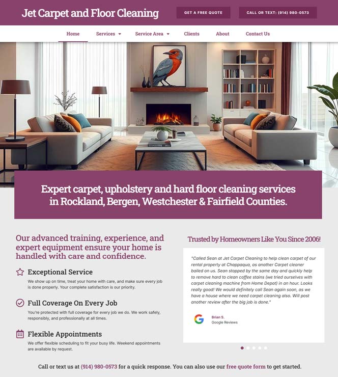 Jet Carpet and Floor Cleaning Website Design and Development by Computuners