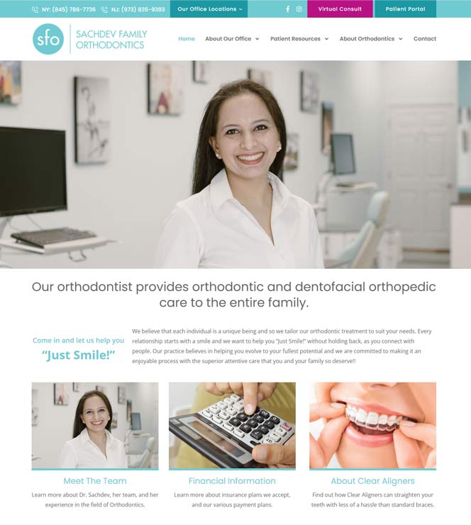 Sachdev Family Orthodontics Website Design and Development by Computuners