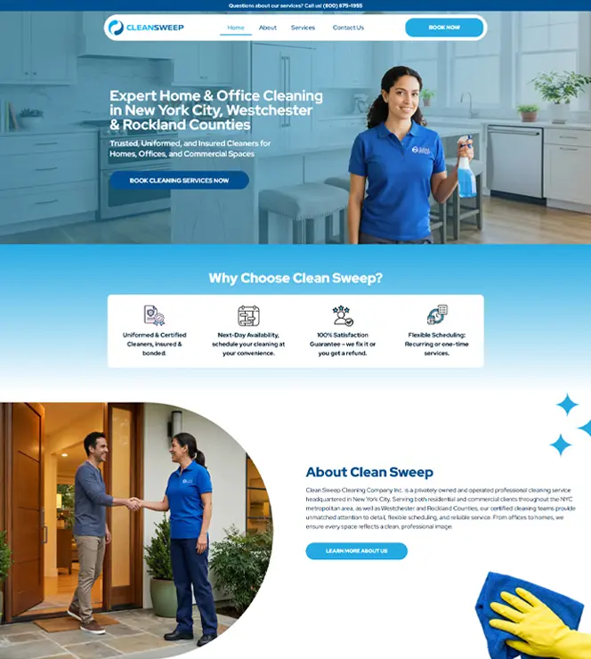 Clean Sweep Website Design and Development by Computuners